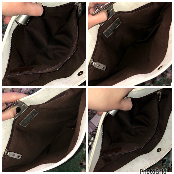 Loewe AUTHENTIC 2007 Anagram White Metallic Silver PVC Shopping Tote Bag - Picture 14 of 16